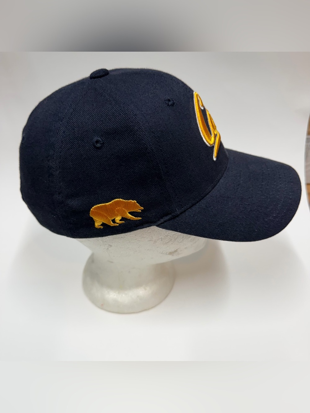 Cal Script Embroidered Navy & Gold Baseball Cap - Picture 2 of 7